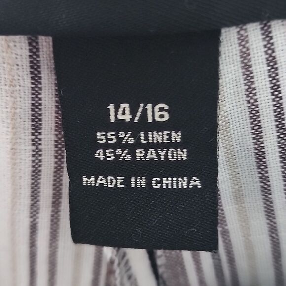 Lane Bryant Linen Stripes Wide Leg Waist Band Pants 14/16 XXL (T20) - Picture 7 of 7